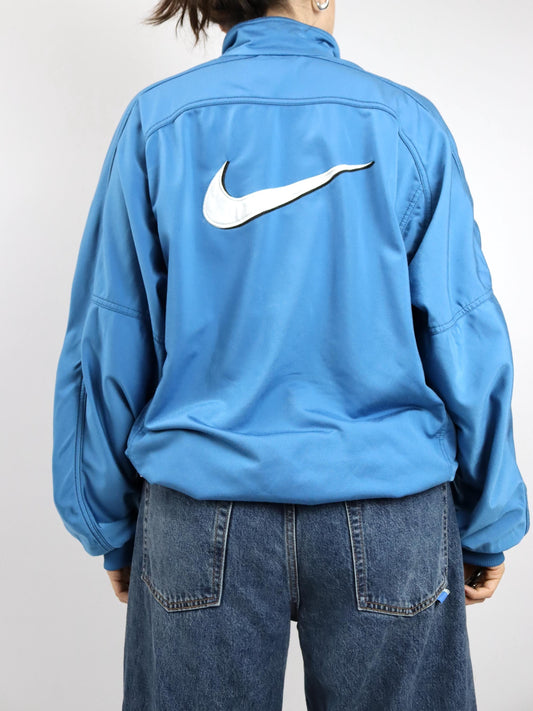 Vintage 80er 90er NIKE Trainingsjacke Jacke Stehkragen blau L