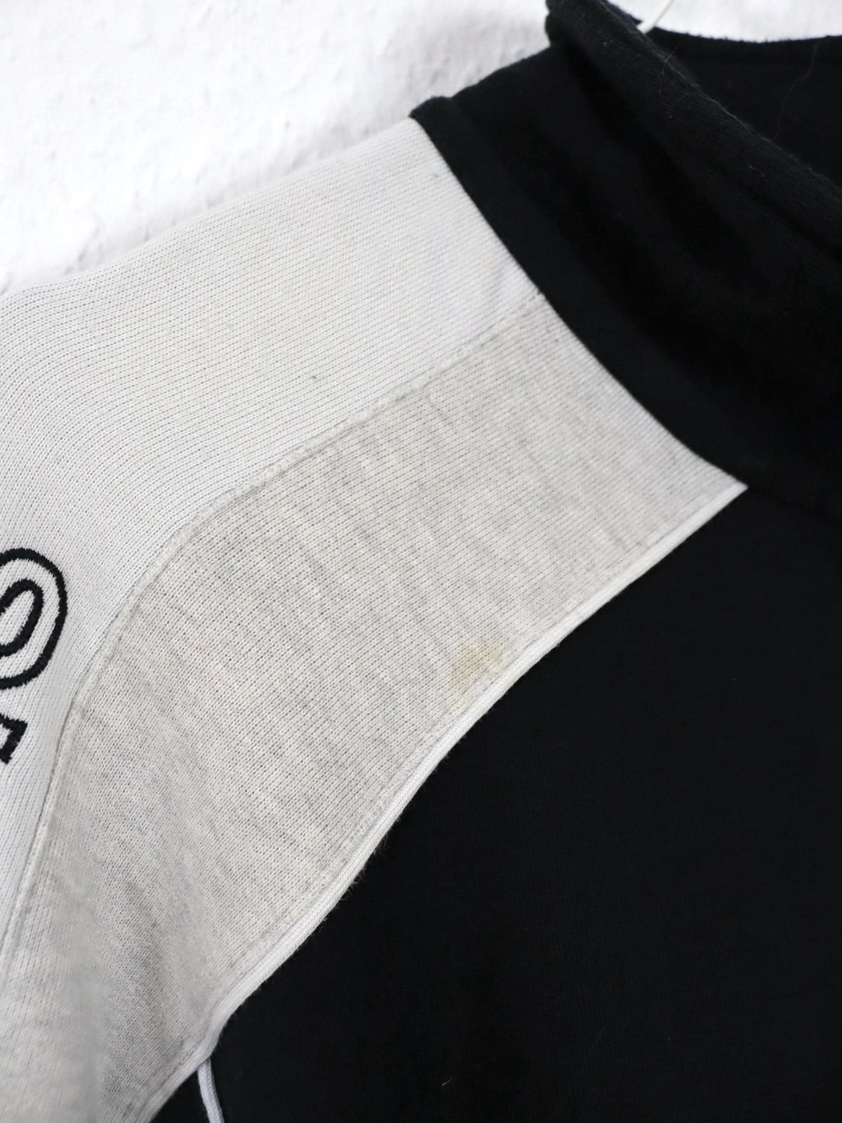 Vintage 80er 90er ADIDAS Sweatshirt Pullover Stehkragen schwarz grau weiß D4 M