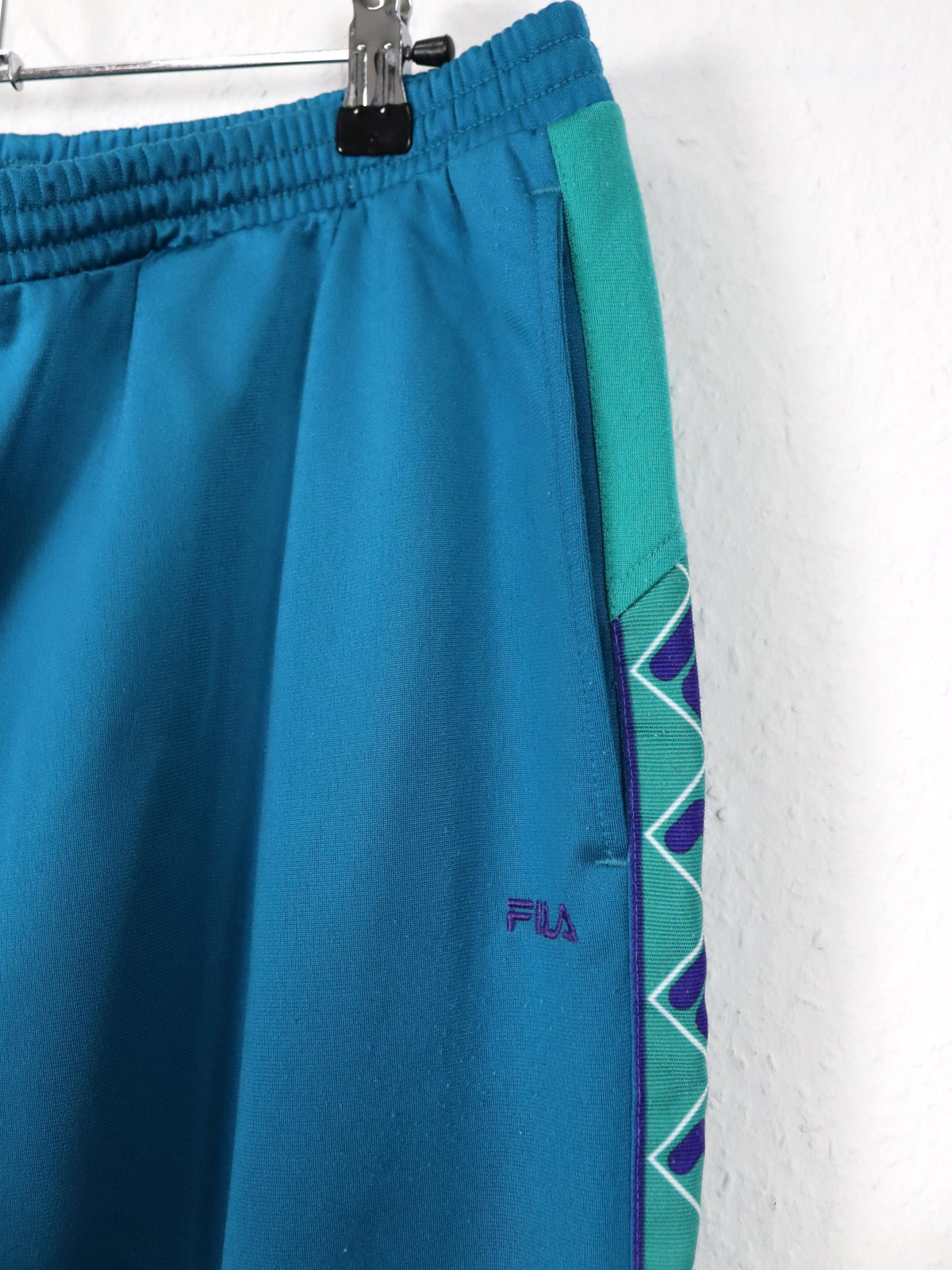 Vintage 80s 90s FILA Track Pants Joggers Blue Turquoise 52 L