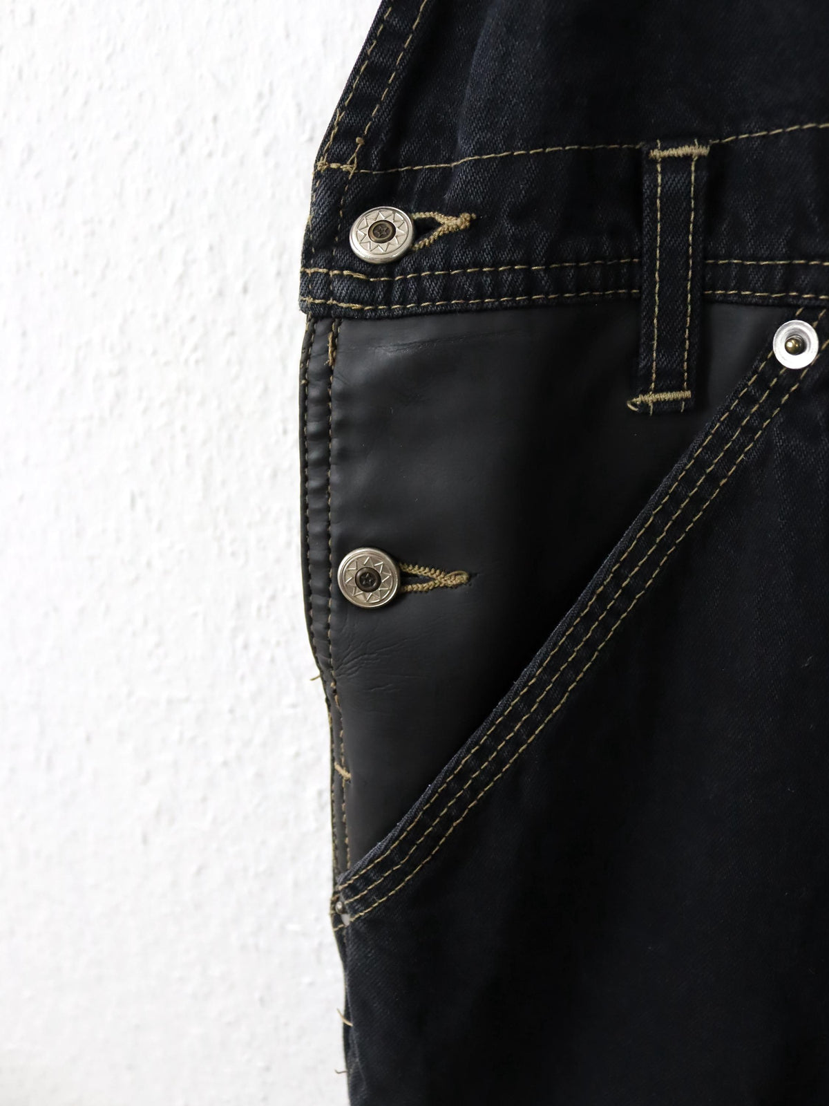 Vintage 80er 90er SURVIVAL ZONE Latzhose gerades Bein Denim schwarz M/L