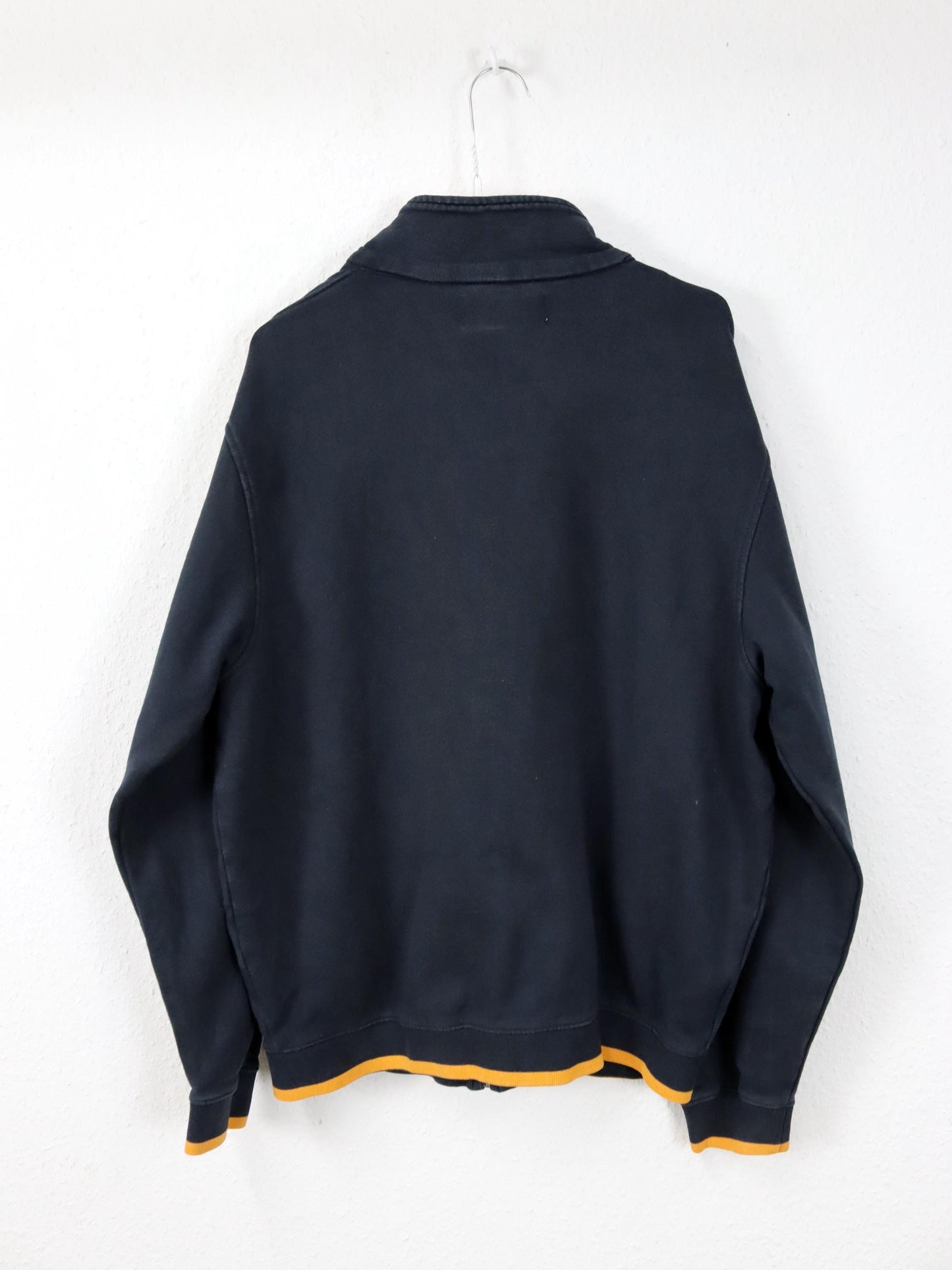 Vintage 80er 90er KAPPA Sweatjacke Jacke Stehkragen gelb schwarz L