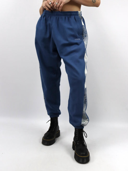 Vintage 80er 90er ADIDAS Trainingshose Jogginghose blau crazy pattern D46 L