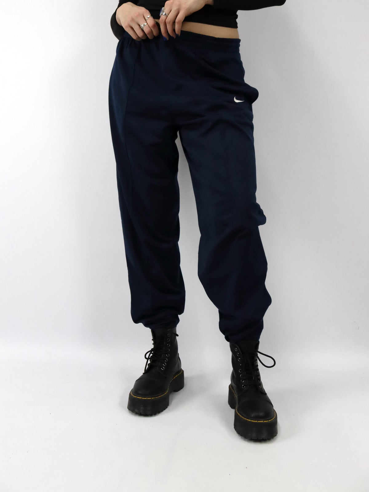 Vintage 80s 90s NIKE Tracksuit Bottoms Jogging Bottoms dark blue M/L
