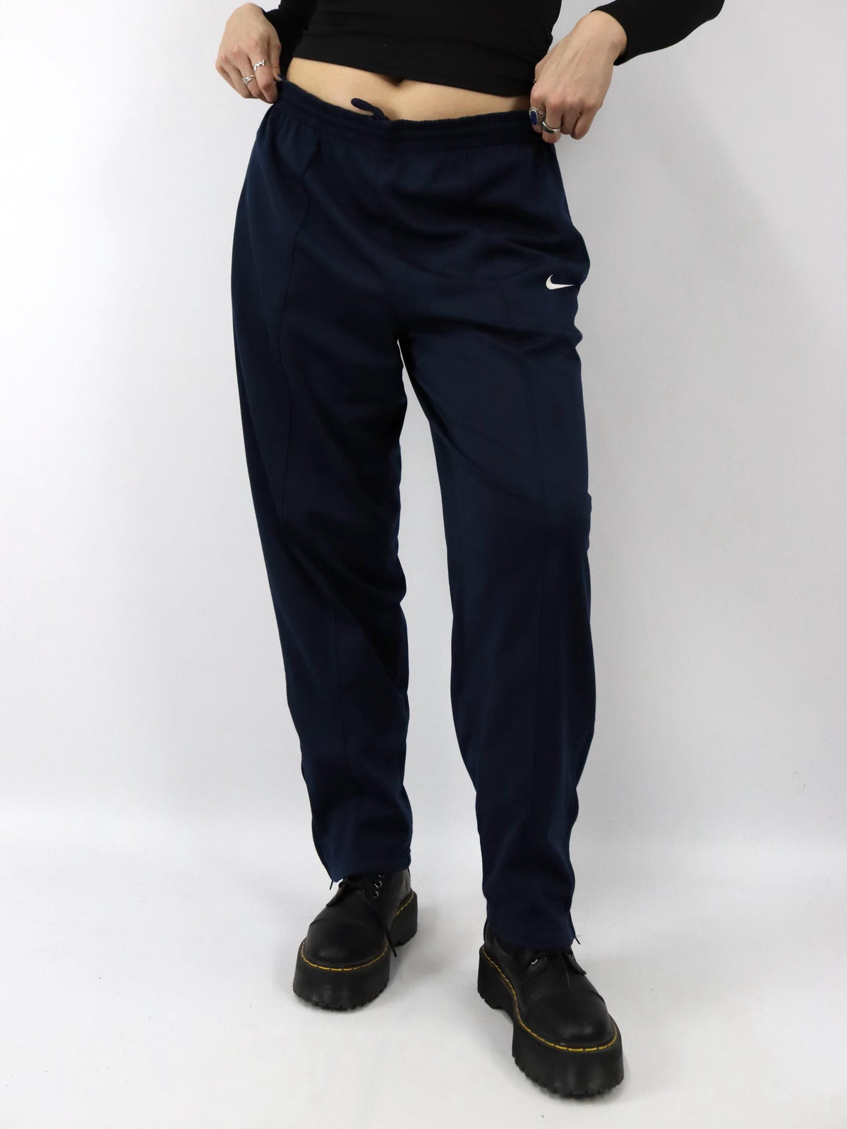 Vintage 80s 90s NIKE Tracksuit Bottoms Jogging Bottoms dark blue M/L