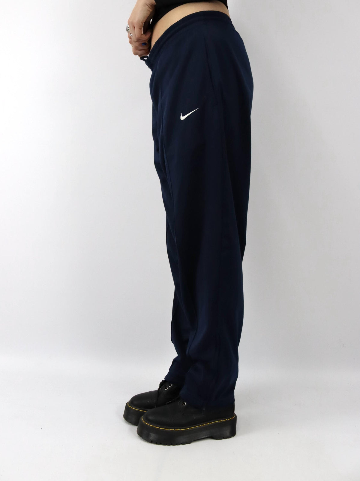 Vintage 80s 90s NIKE Tracksuit Bottoms Jogging Bottoms dark blue M/L