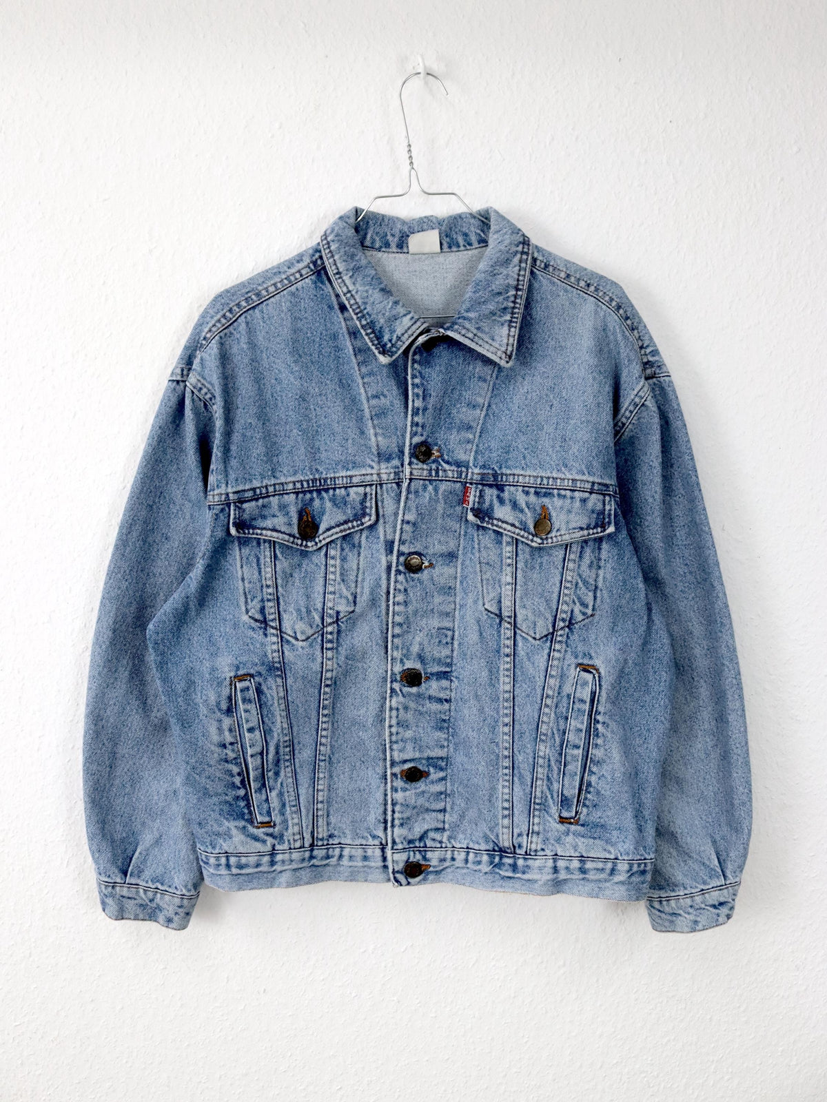 Vintage 80er 90er SAMA Jeansjacke Jacke Denim hellblau S