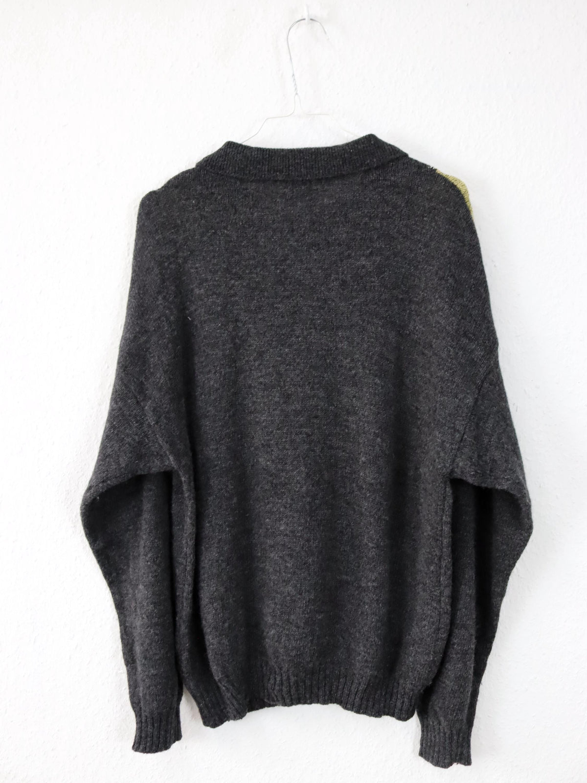 Vintage 80er 90er STEFANEL Wollpullover Kragen kariert Wolle 50 L