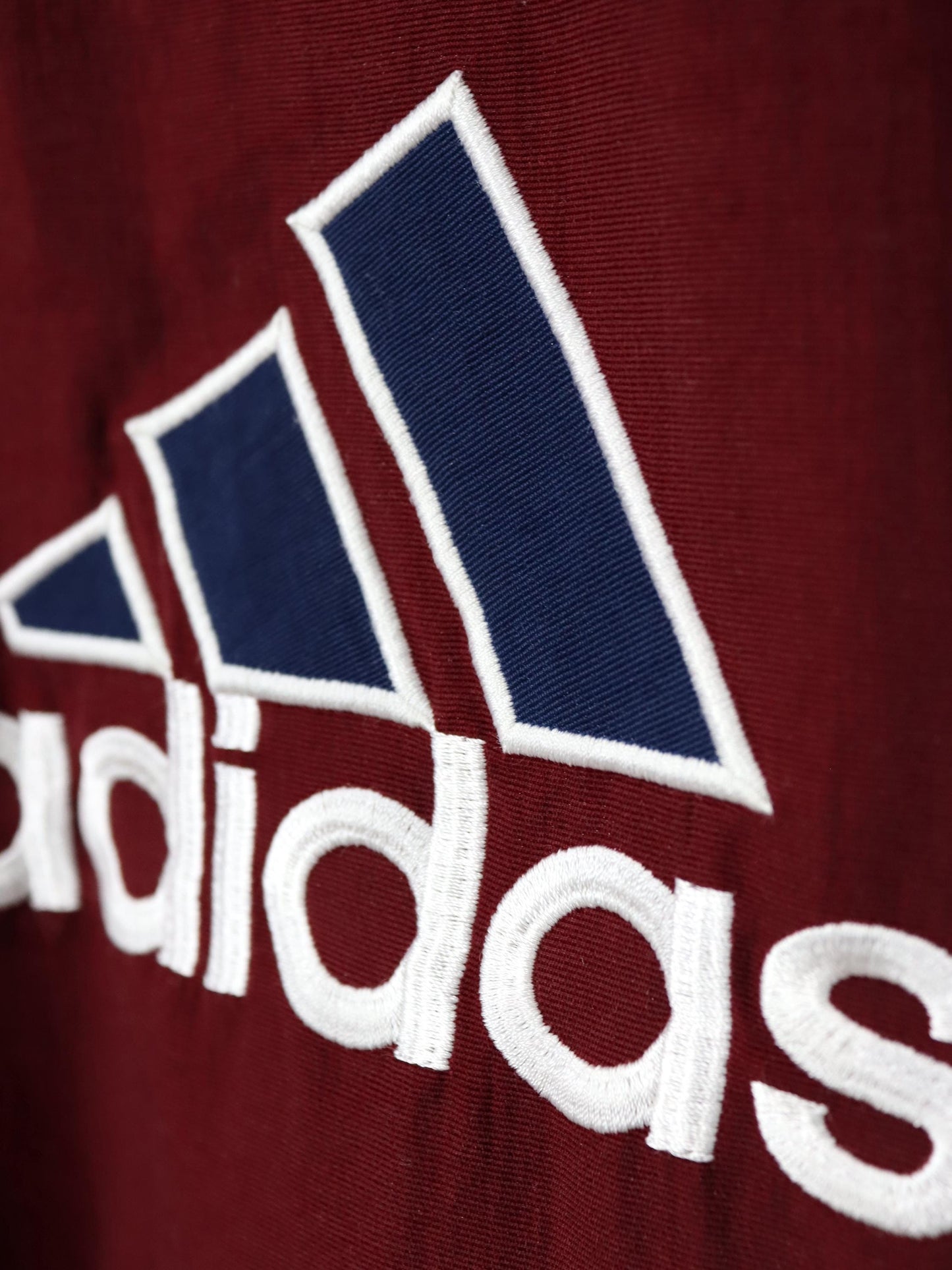 Vintage 80er 90er ADIDAS Jacke Windbreaker Überziehjacke dunkelrot D6 M