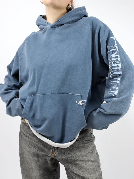 Vintage 80er 90er ONEILL Hoodie Pullover blau used look XL