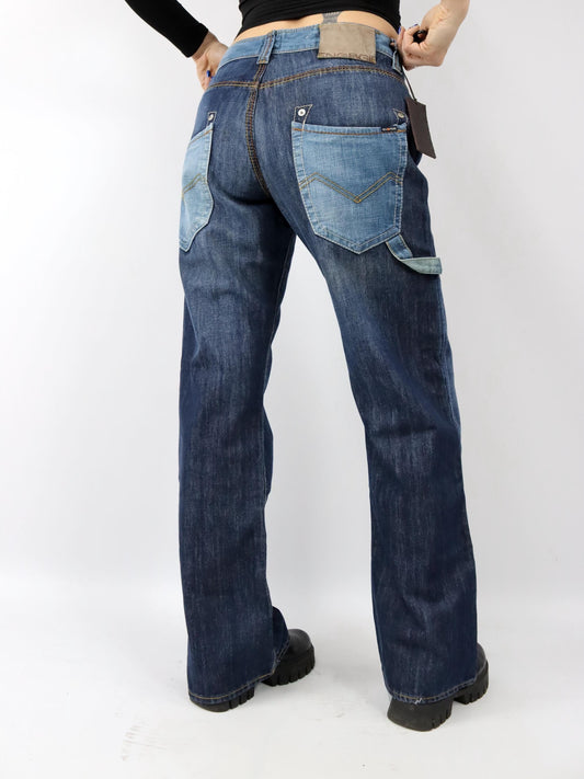 Vintage 90er 00er Y2k ENERGIE Baggy Pants Jeans gerades Bein Deadstock W34