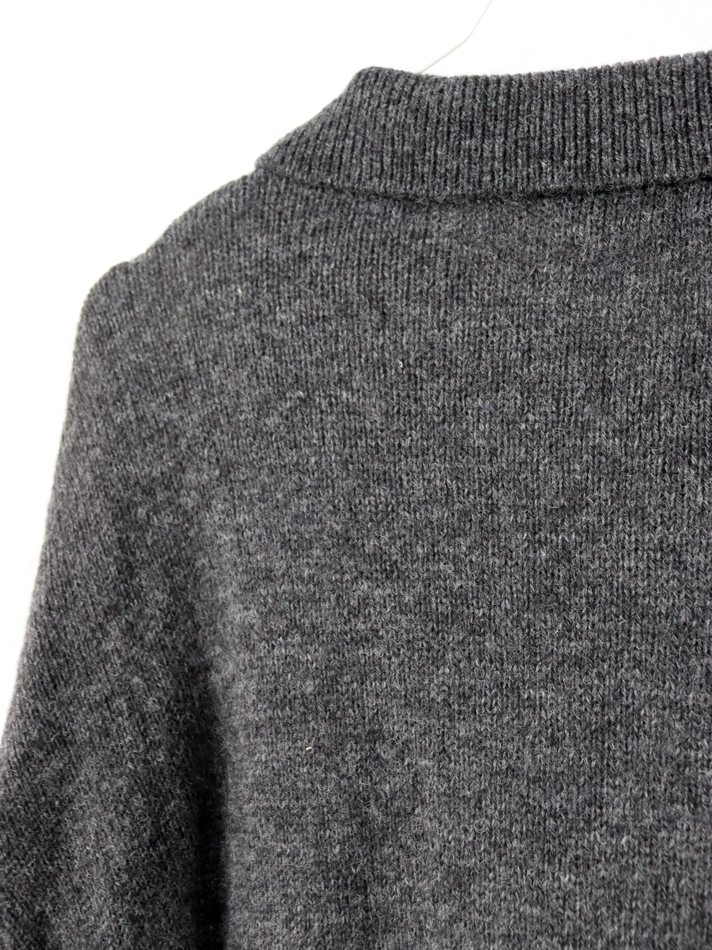 Vintage 80er 90er STEFANEL Wollpullover Kragen kariert Wolle 50 L