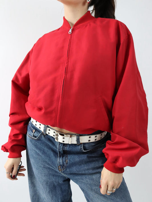 Vintage 80er 90er ADIDAS Blouson Bomberjacke leicht rot D50 L