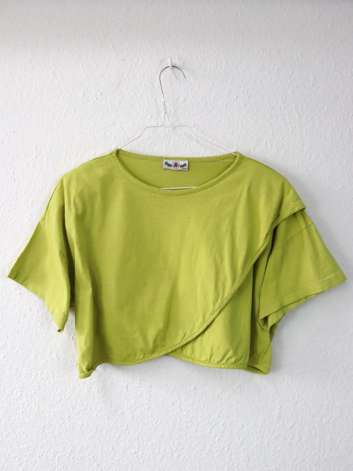 Vintage 80er 90er FREE & EASY Crop Top Shirt kurzarm Schulterbreite 36/38