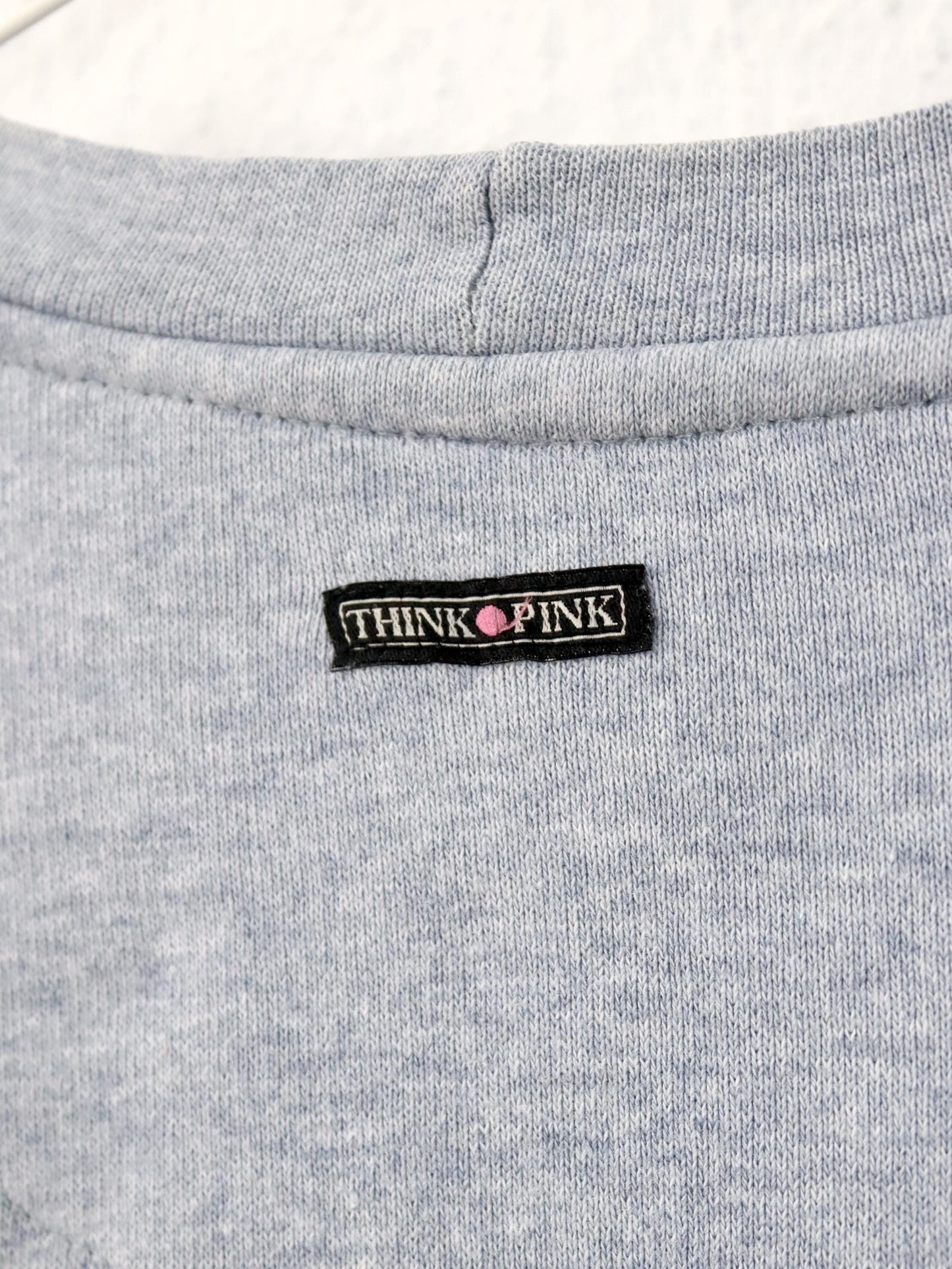 Vintage 80er 90er THINK PINK Sweatshirt Pullover Print Stickerei M
