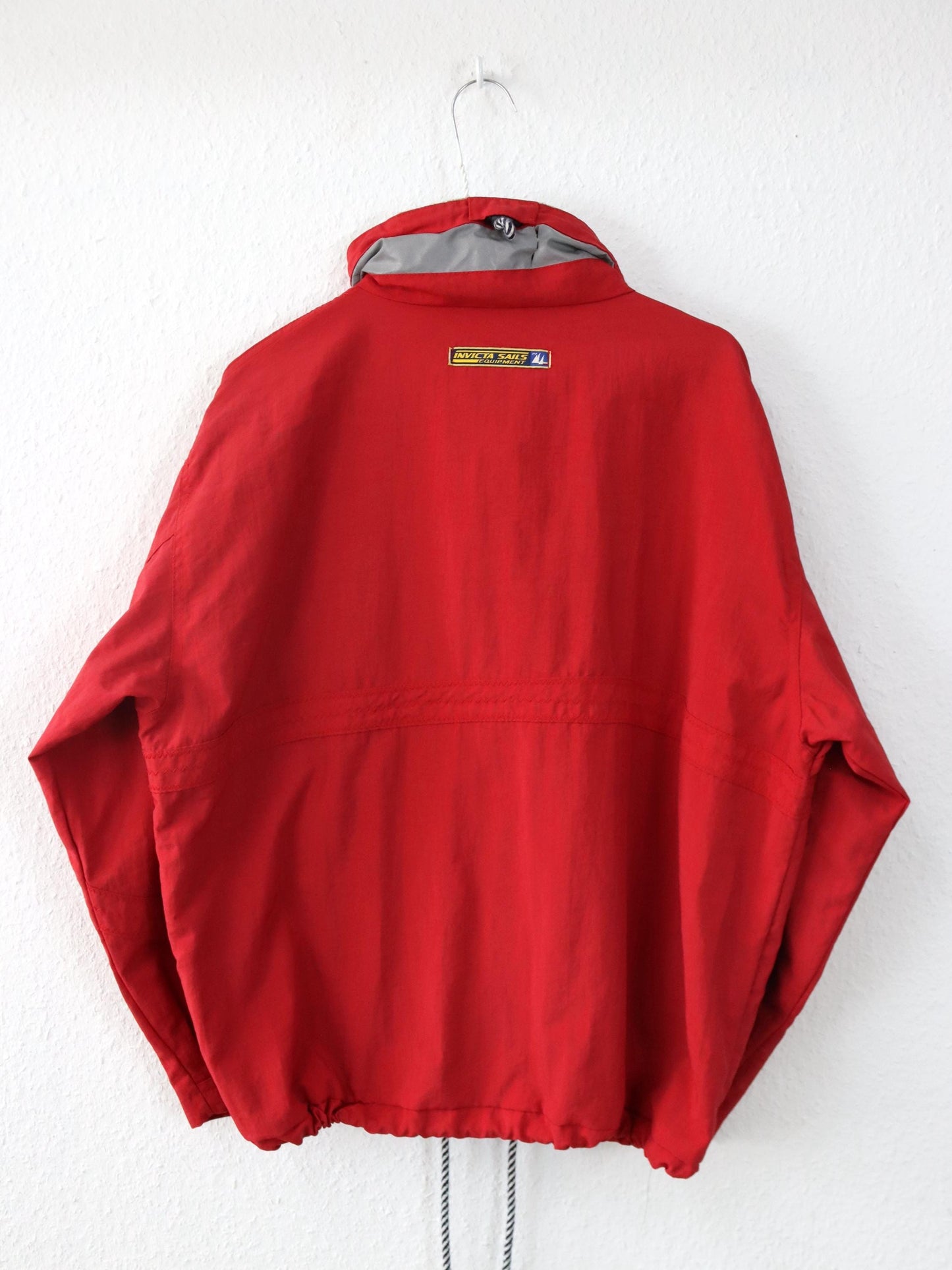Vintage 90er 00er INVICTA Regenjacke Windbreaker Segeljacke rot Stehkragen M