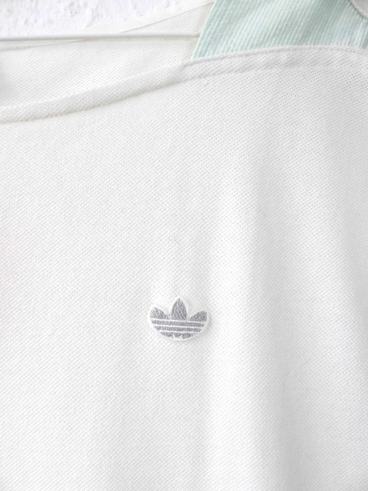 Vintage 70er 80er ADIDAS Tennisshirt Oberteil weiß türkis Top Made in France 36
