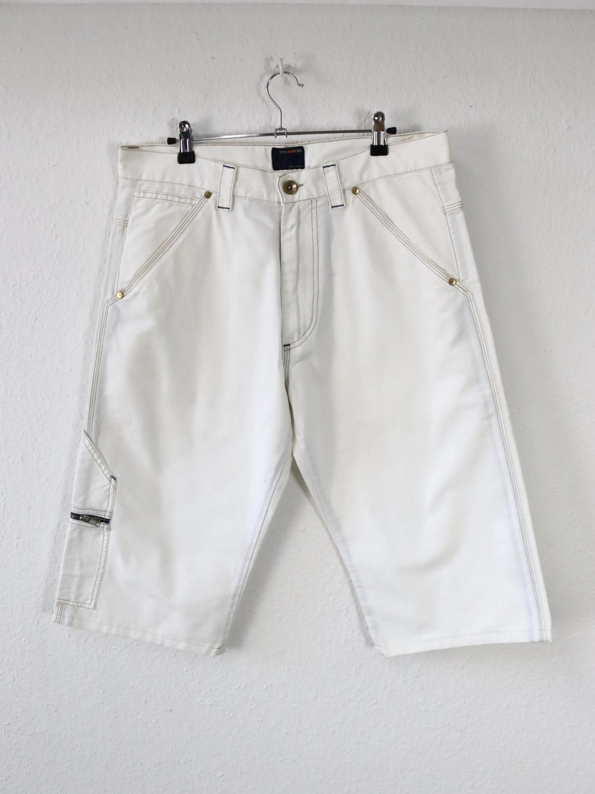 Vintage 90er 00er Y2k ENERGIE Shorts Jorts kurze Hose Baggy Pants weiß Deadstock W33