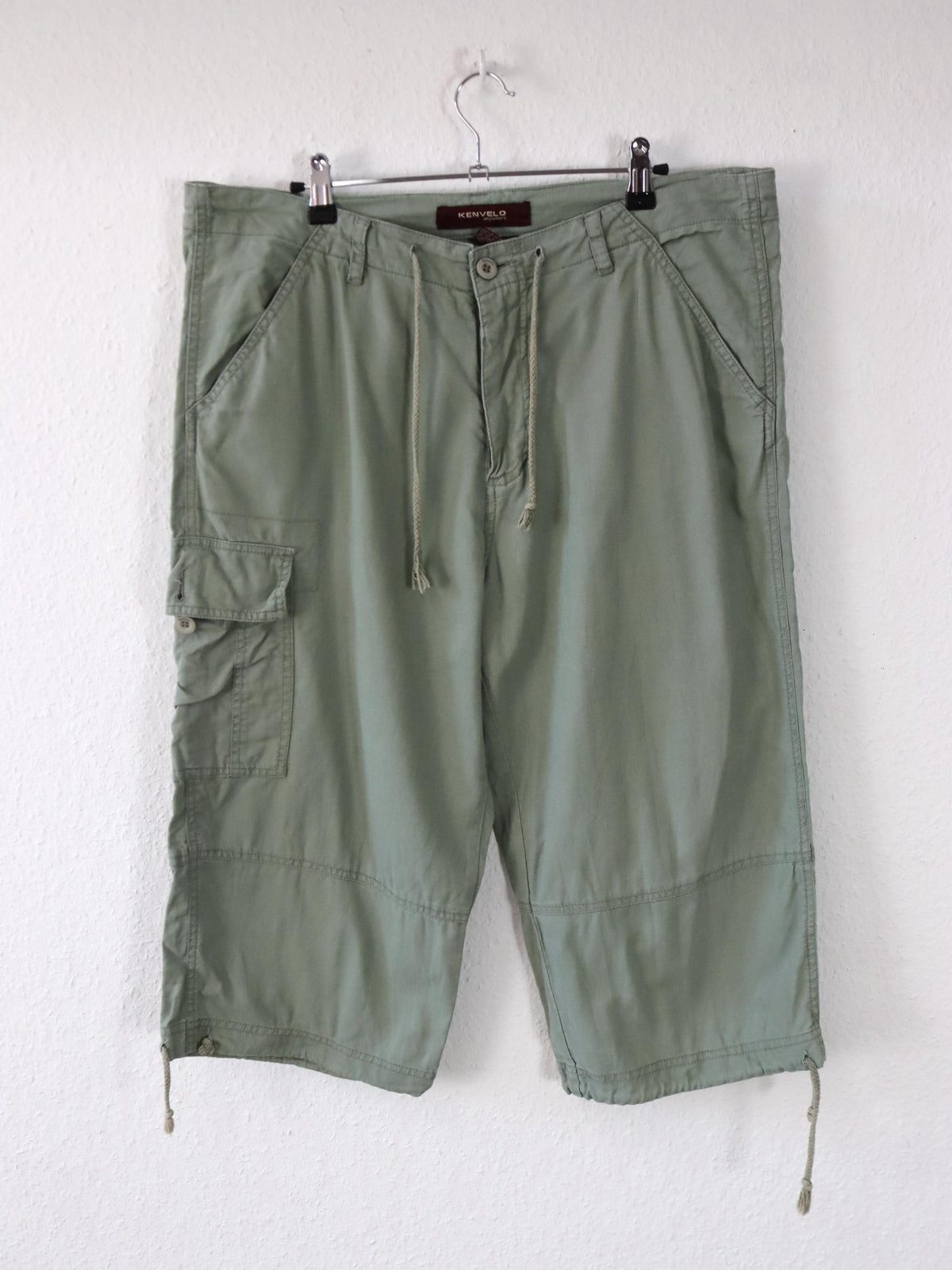 Vintage 90er 00er Y2k KENVELO Shorts Jorts Cargo Dreiviertel Hose Baggy Pants khaki Leinen XL