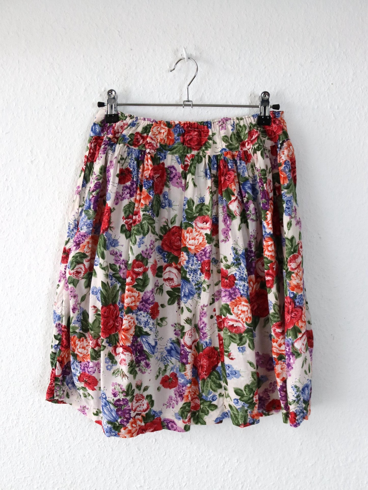 Vintage 80er 90er Rock highwaist Blumenmuster Viskose M
