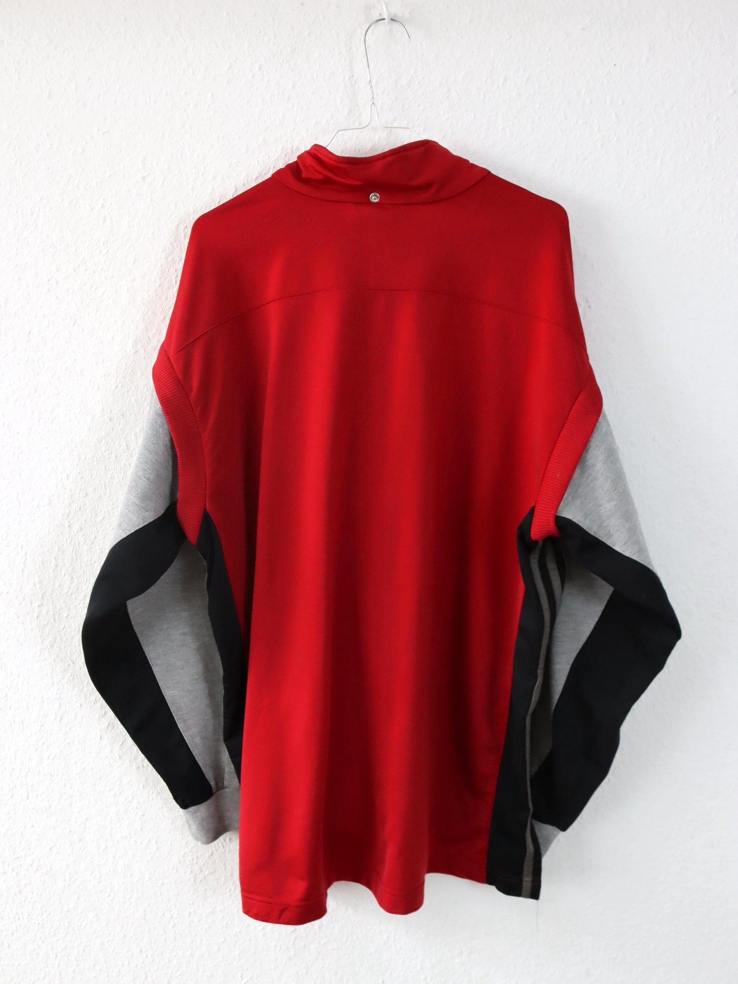 Vintage 80er 90er ADIDAS Trainingsjacke Weste Jacke Stehkragen Adibreak rot schwarz grau D8 L/XL