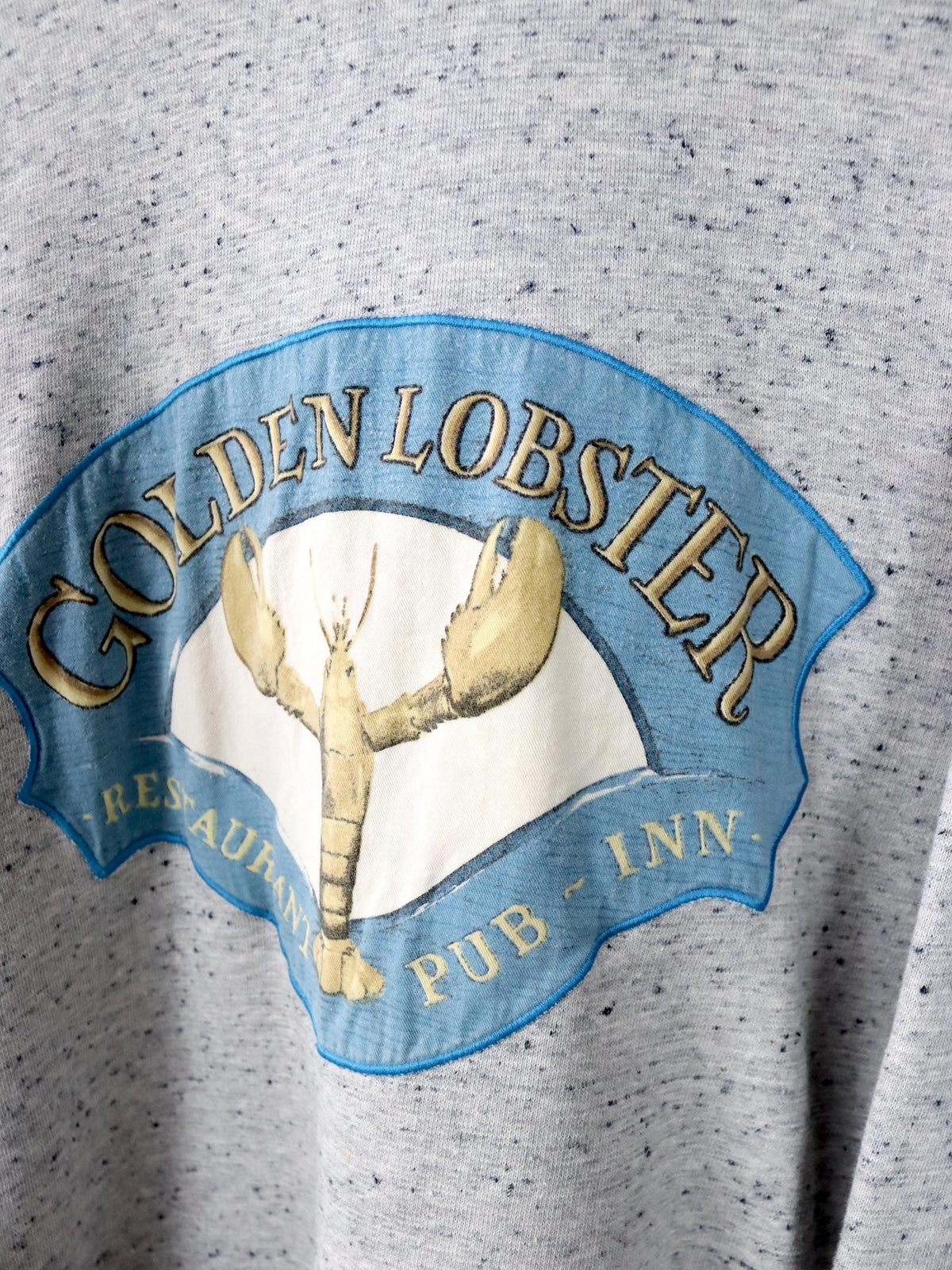 Vintage 80er 90er HIGHLANDS Sweatshirt Pullover graumeliert Lobster Patch L
