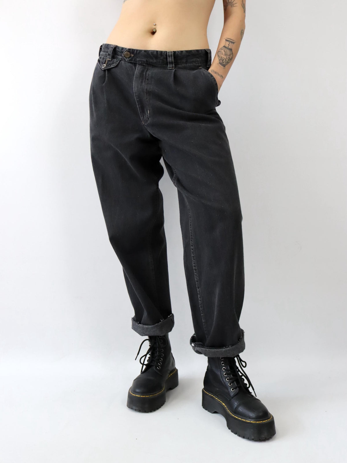 Vintage 80er 90er SPORTMAN Jeans Bundfaltenhose Denim grau 50 L