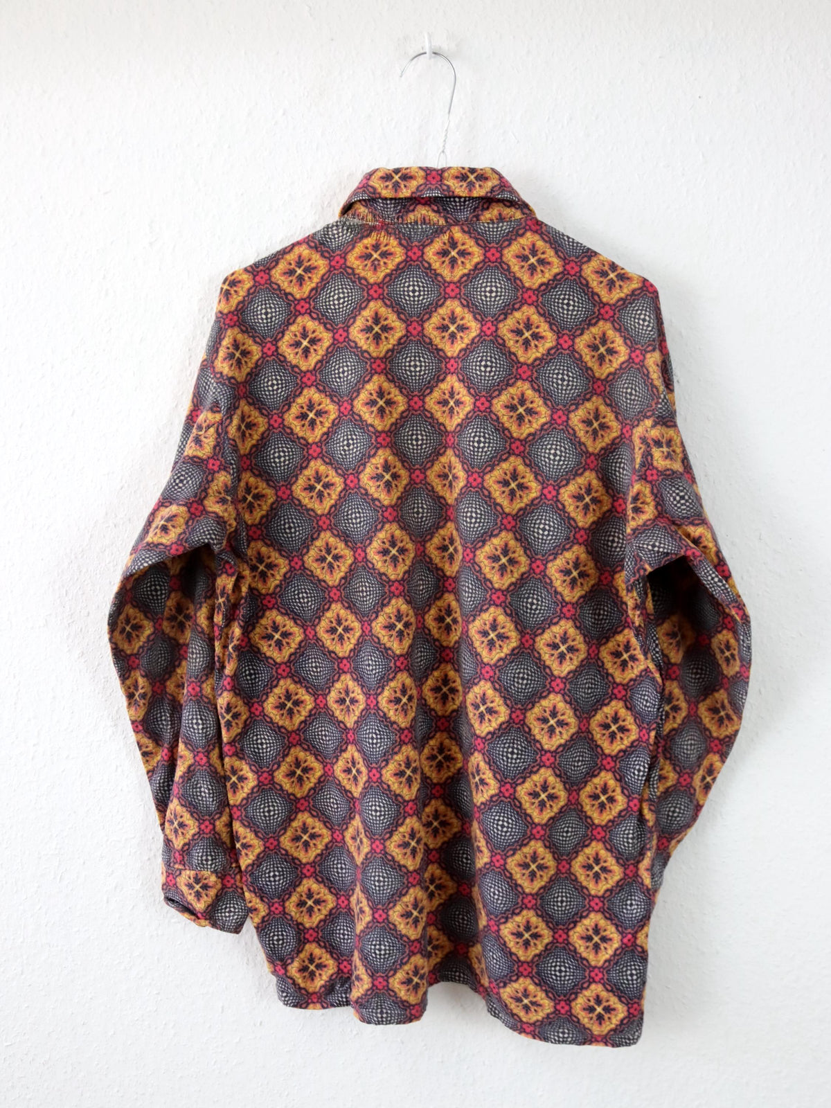 Vintage 70er 80er FRIEDNSHIP Flanellhemd Hemd langarm crazy pattern bunt M