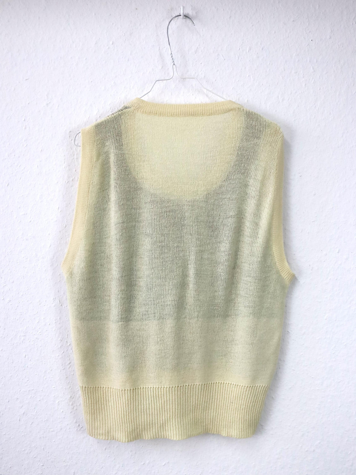 Vintage 80er 90er Pullunder Top Strick beige braun L