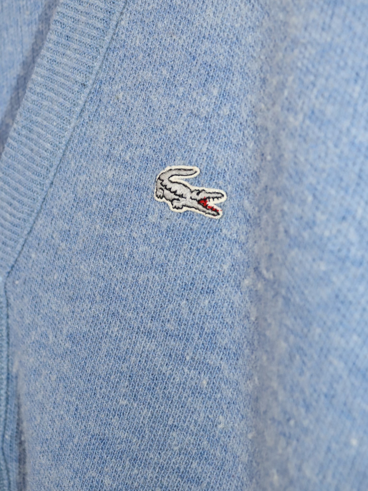 Vintage 80s 90s LACOSTE Cardigan light blue wool