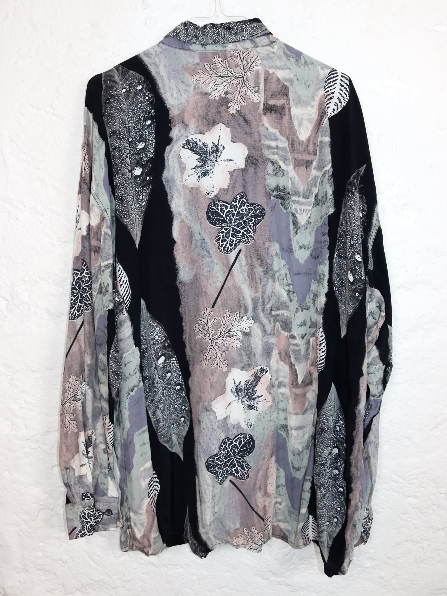 Vintage 80er 90er Hemd Bluse langarm crazy pattern L