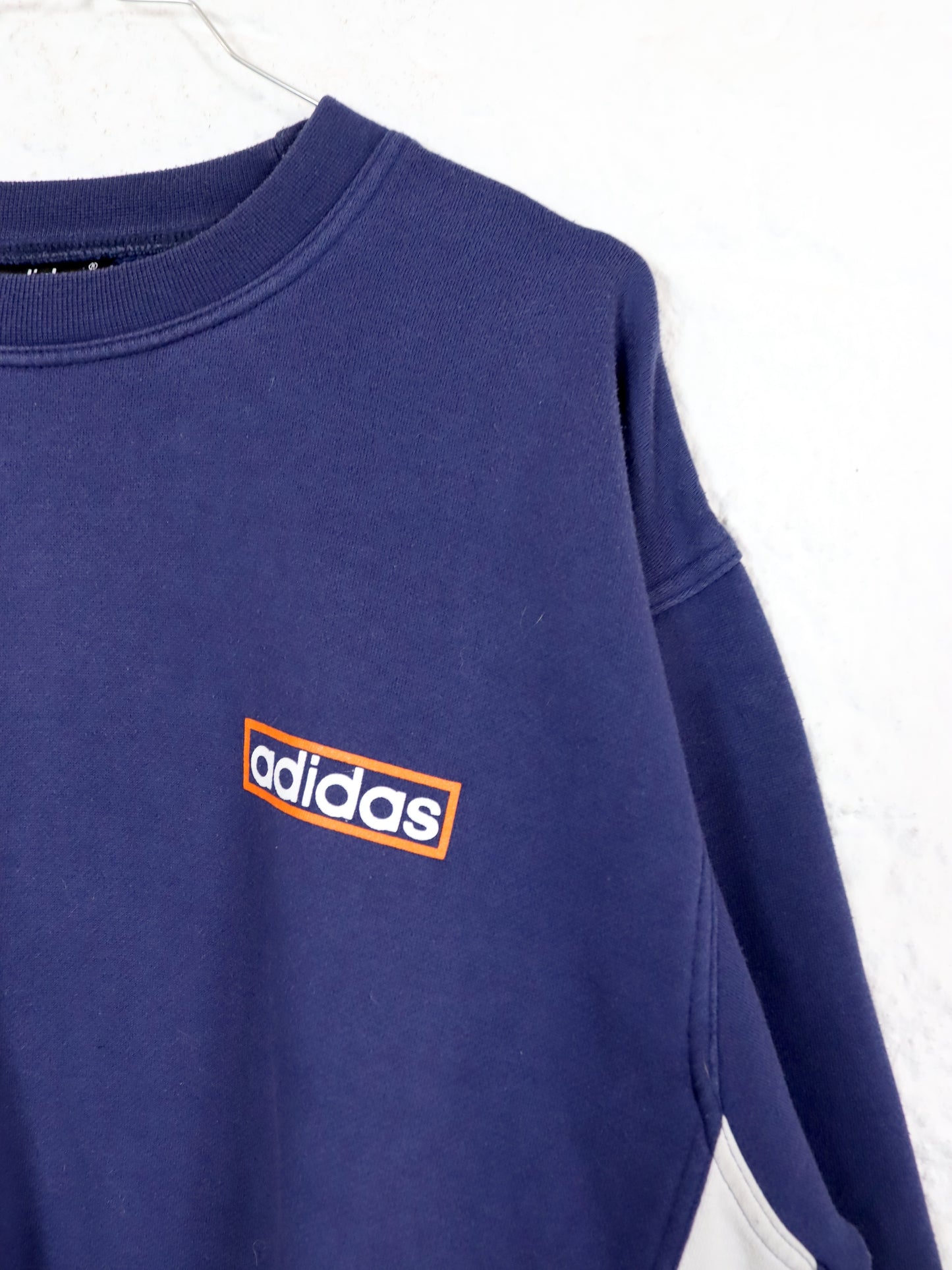 Vintage 80er 90er ADIDAS Sweatshirt Pullover dunkelblau orange D6 M