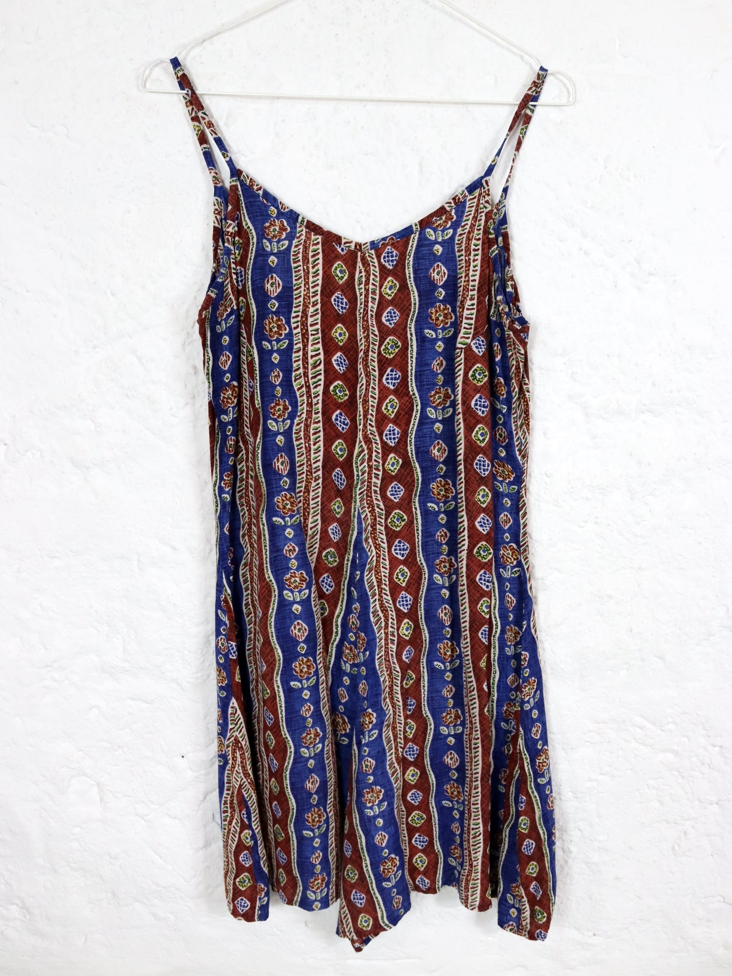 Vintage 80s 90s HENNES jumpsuit one-piece sleeveless crazy pattern 36