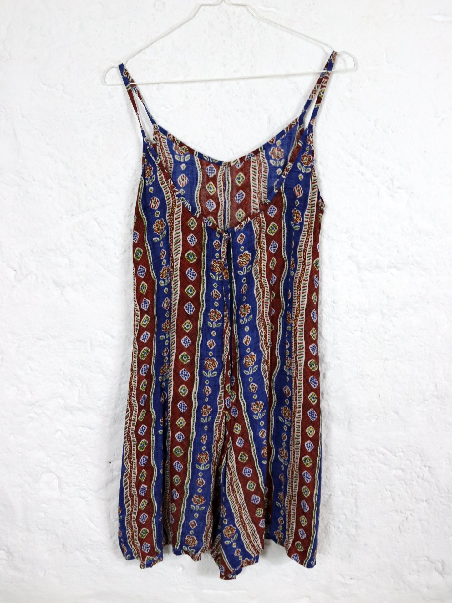 Vintage 80s 90s HENNES jumpsuit one-piece sleeveless crazy pattern 36