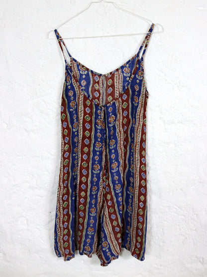 Vintage 80s 90s HENNES jumpsuit one-piece sleeveless crazy pattern 36