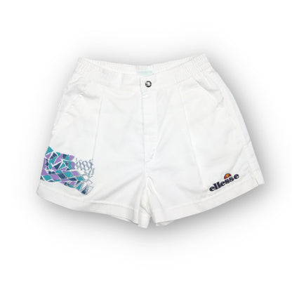 Vintage Shorts Tennisshorts weiß crazy pattern ELLESSE S