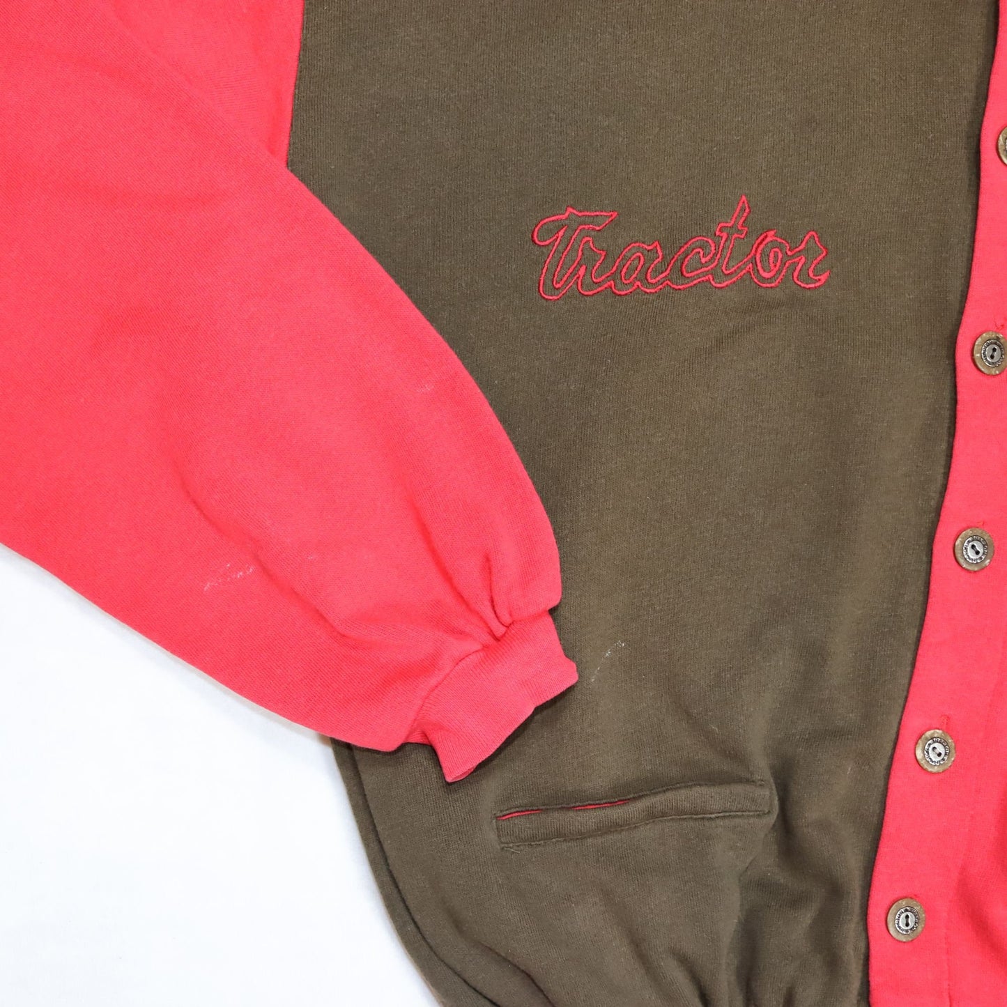 Vintage Cardigan Sweatshirt braun rot TRACTOR M