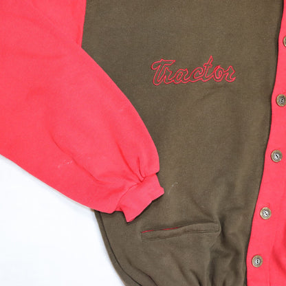 Vintage Cardigan Sweatshirt braun rot TRACTOR M