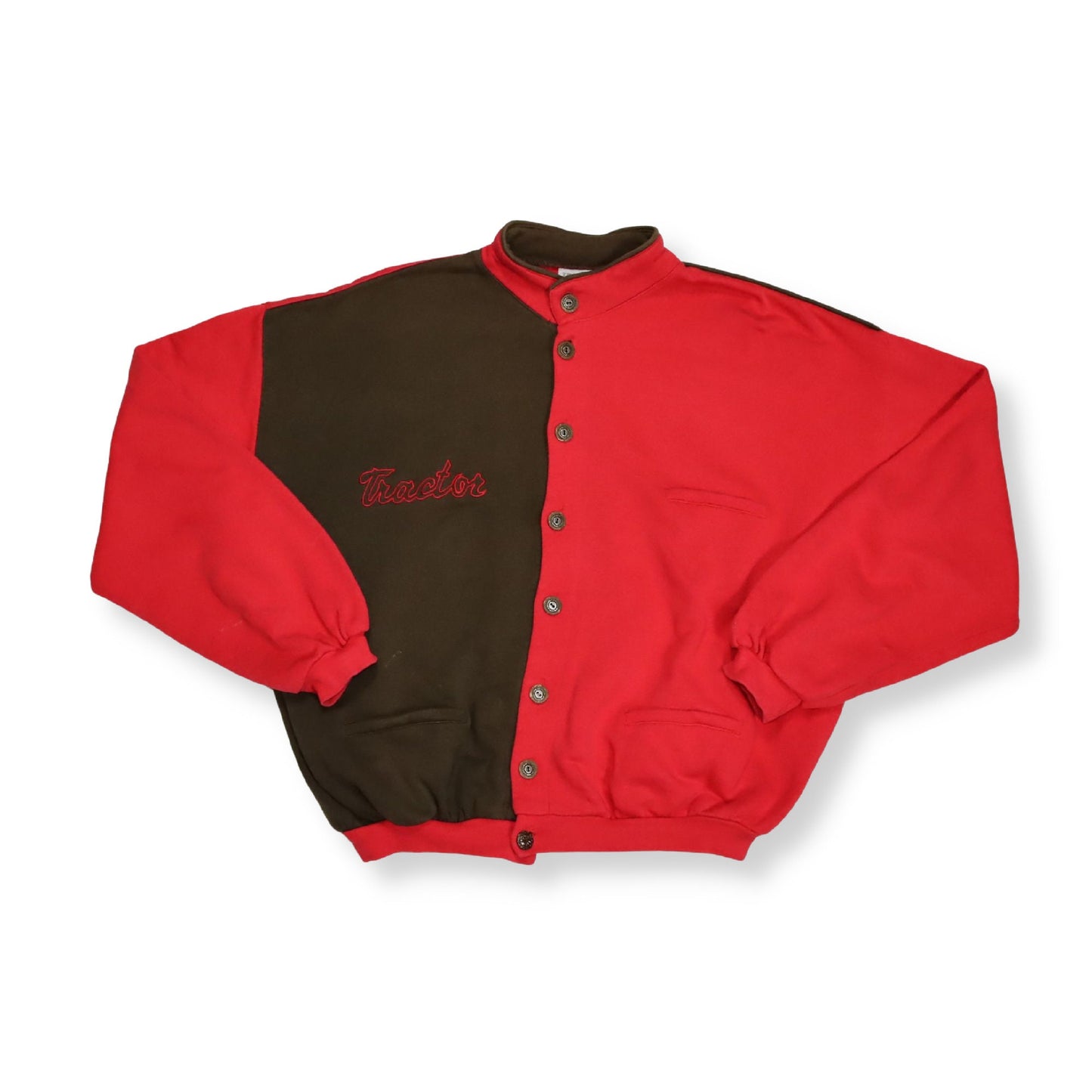 Vintage Cardigan Sweatshirt braun rot TRACTOR M
