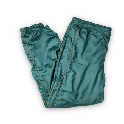 Vintage jogging pants training pants baggy gloss green orange XL