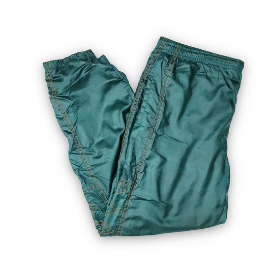Vintage jogging pants training pants baggy gloss green orange XL