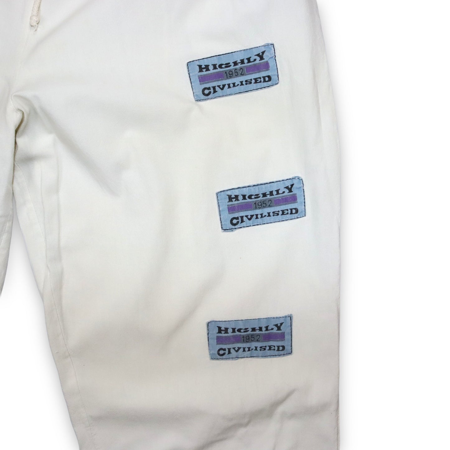Vintage sweatpants thin trousers white blue HIGHLY CIVILIISED XL
