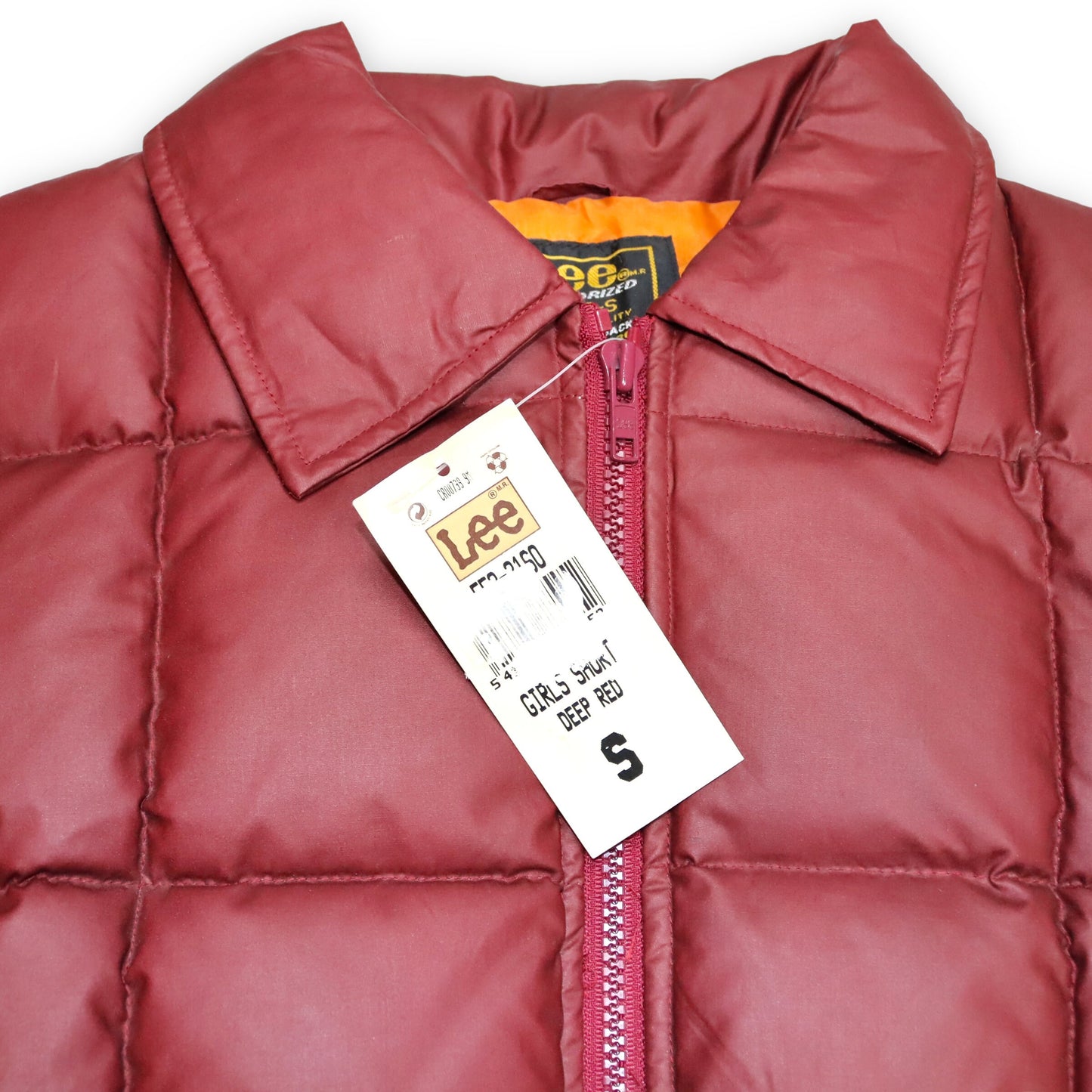 Vintage LEE puffer jacket down red Deadstock S