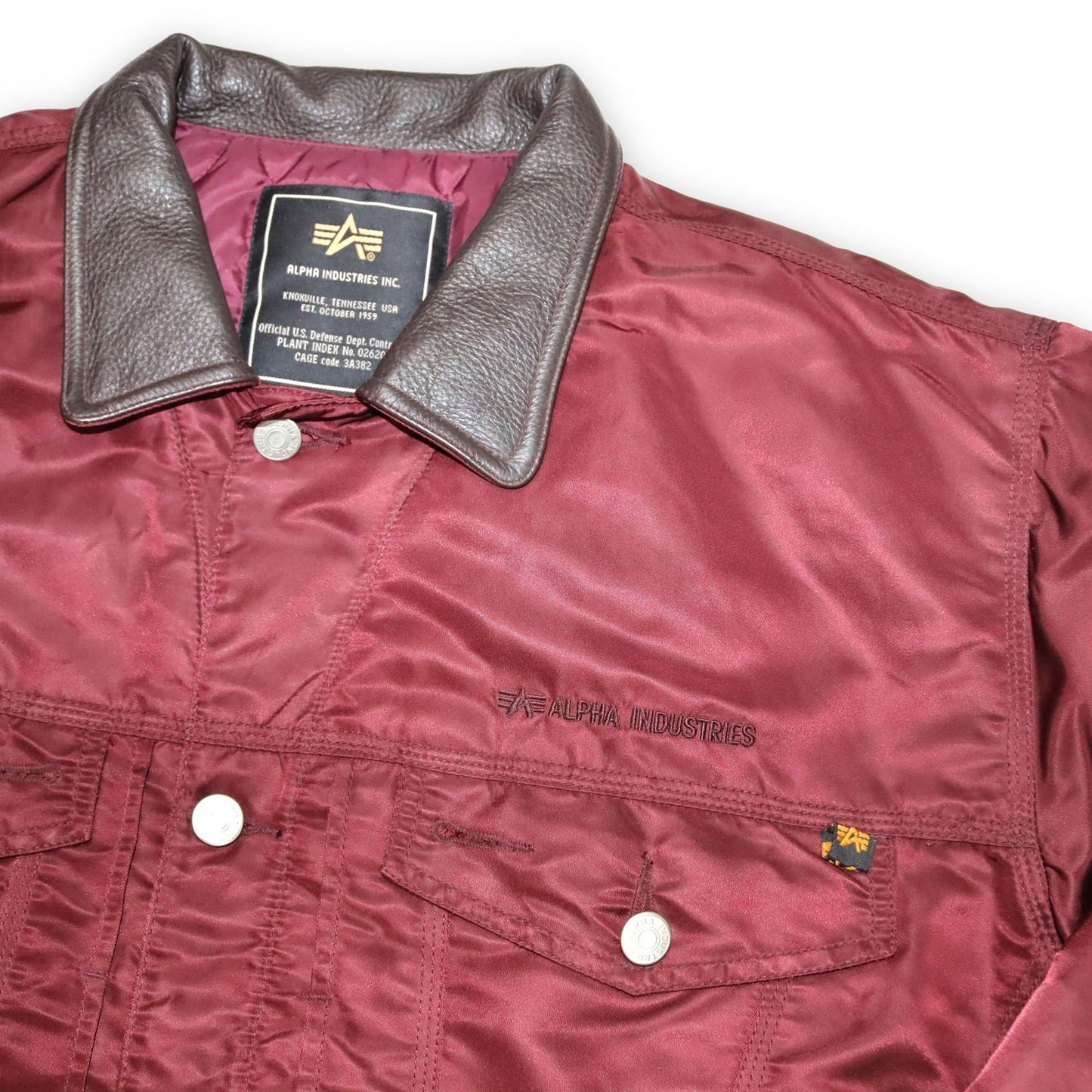 Vintage bomber jacket wine red Deadstock ALPHA INDUSTRIES S
