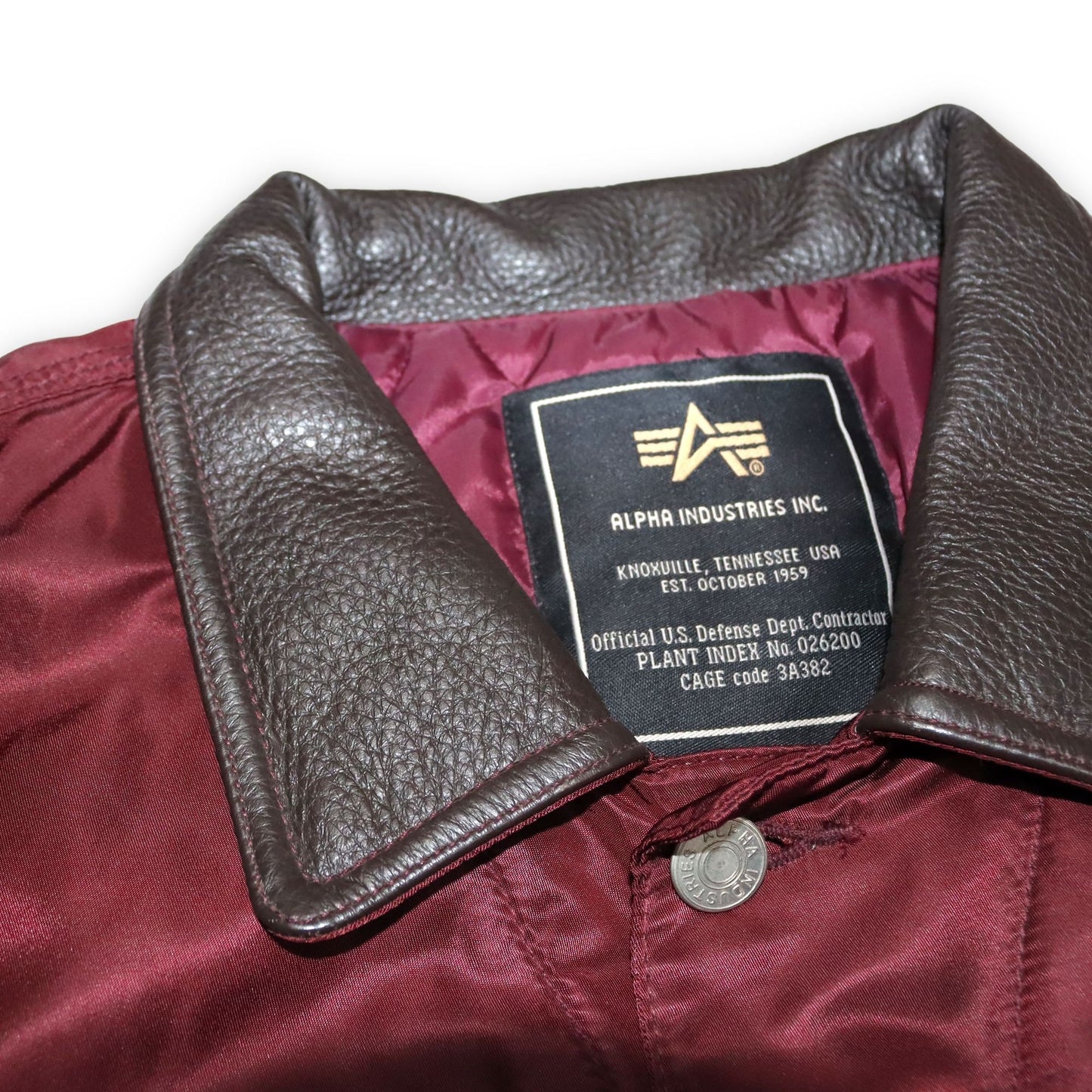 Vintage bomber jacket wine red Deadstock ALPHA INDUSTRIES S