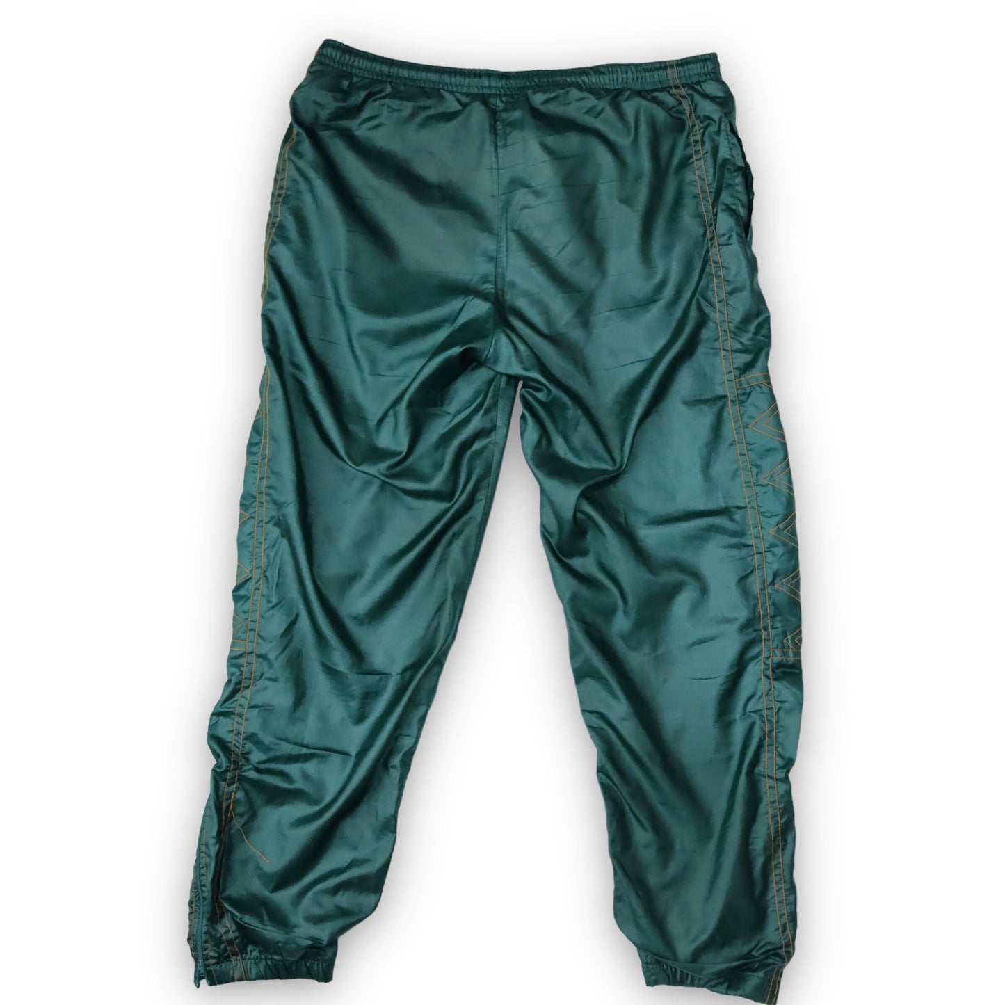 Vintage jogging pants training pants baggy gloss green orange XL