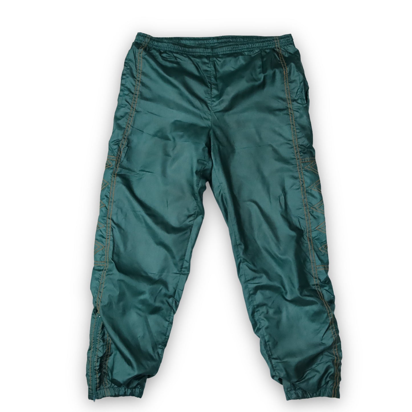 Vintage jogging pants training pants baggy gloss green orange XL