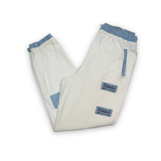 Vintage sweatpants thin trousers white blue HIGHLY CIVILIISED XL