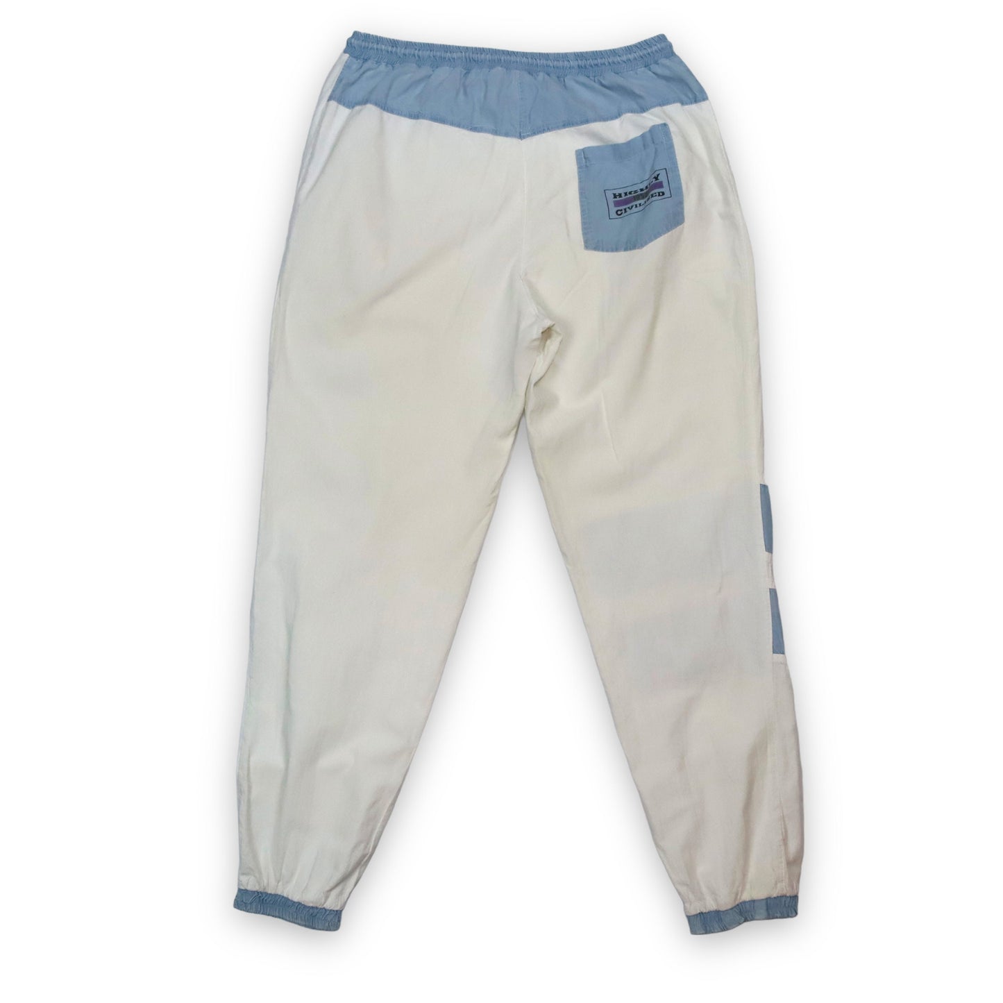Vintage sweatpants thin trousers white blue HIGHLY CIVILIISED XL