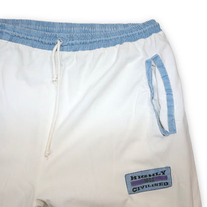 Vintage sweatpants thin trousers white blue HIGHLY CIVILIISED XL