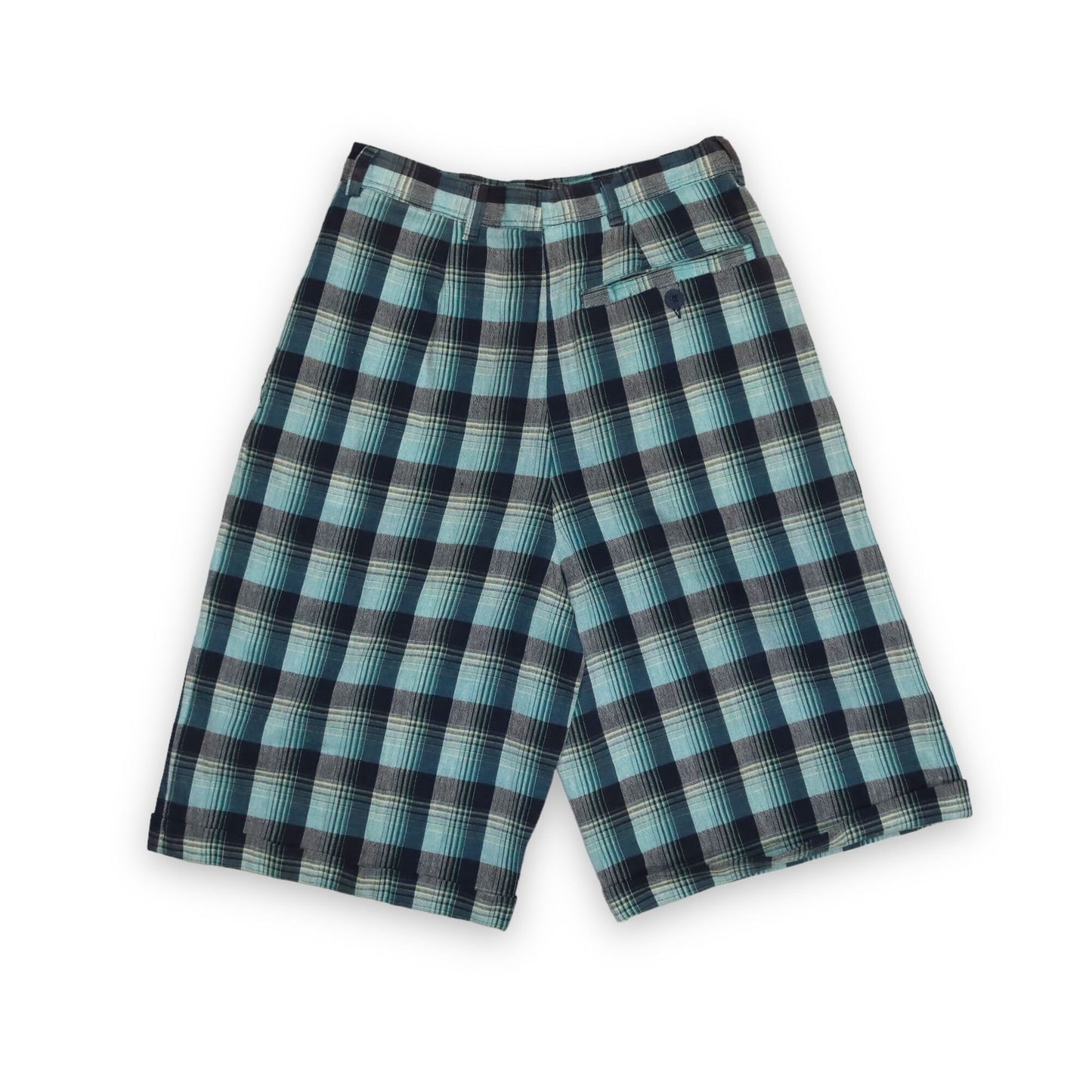 Vintage Bermuda shorts short trousers high waist checked Deadstock ELHO 36